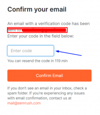 SEMrush email code