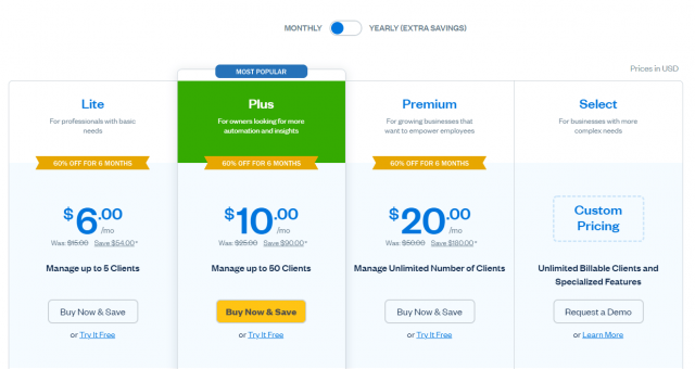 Freshbooks - Pricing
