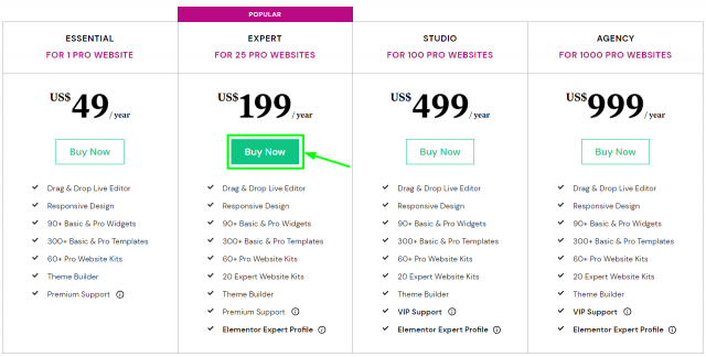 Elementor Pro - Pricing