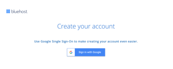 BlueHost - Create Your Account