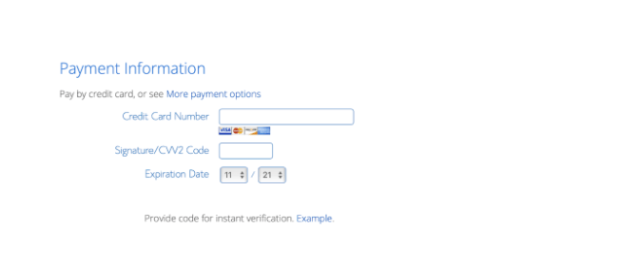 BlueHost - Payment Information