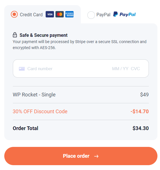 WP Rocket - Payment Method