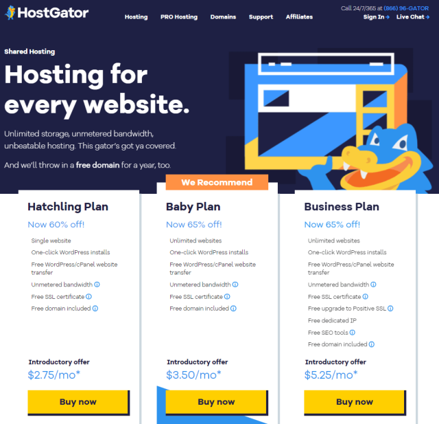 HostGator - Pricing