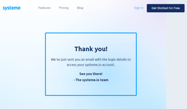 Systeme.io - Thank You