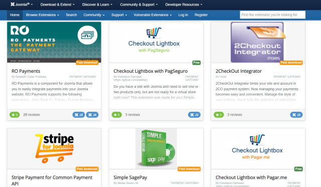 Joomla Payment Gateways