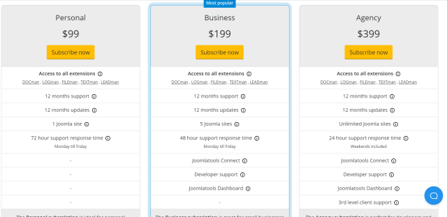 Joomla-Pricing