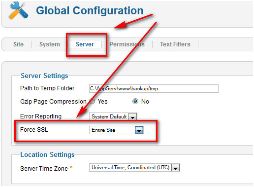 Joomla SSL Certificate