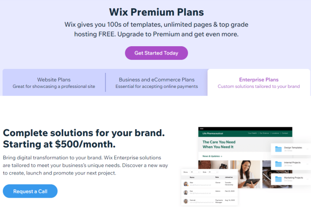  Wix - Enterprise Plans
