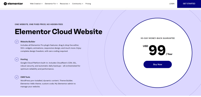 Elementor Cloud Website Pricing