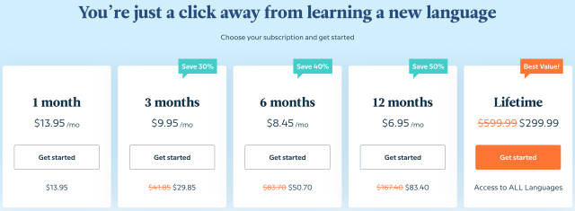 Babbel Pricing