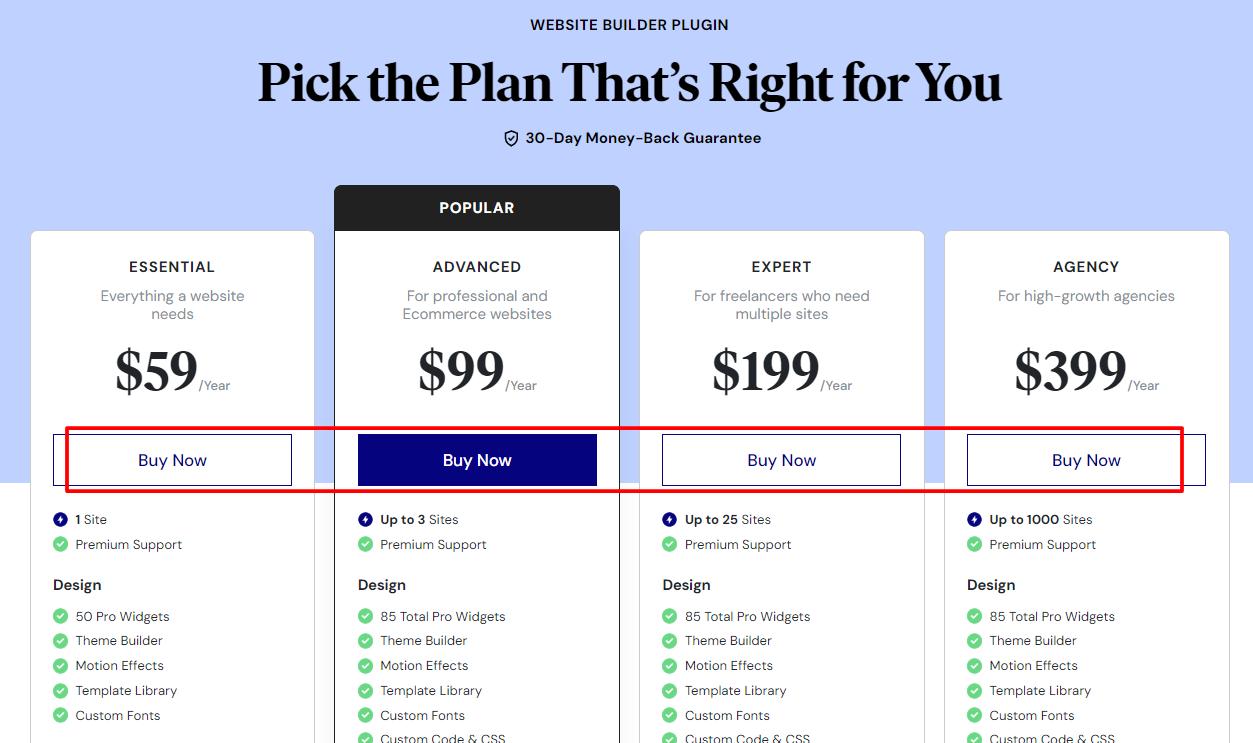 Choose Any Plan & Click On Buy Now Option