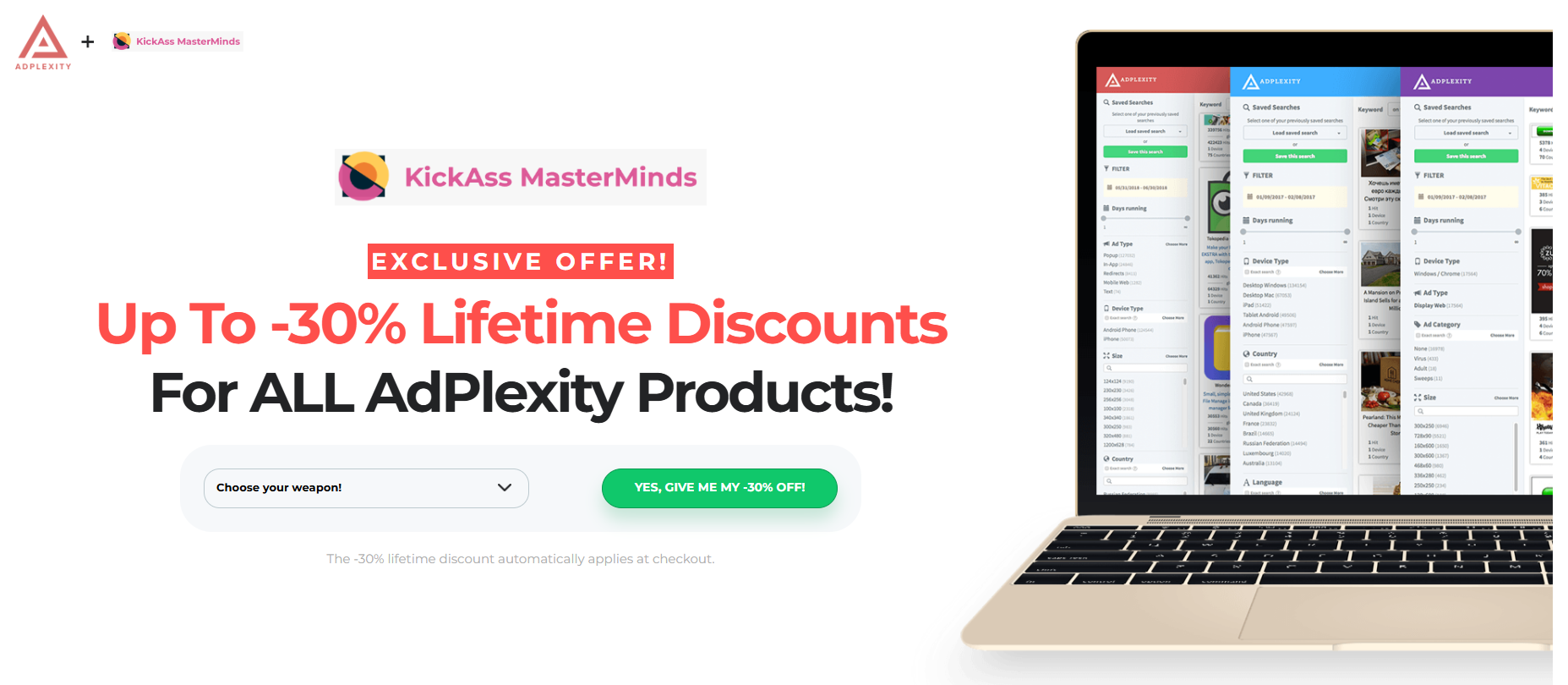 Adplexity Lifetime Discount Page